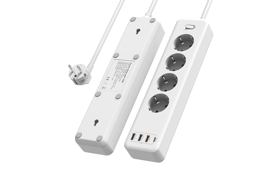 804ED-PQ30 EU 4 Outlets USB TYPE C Portable Germany Power Strip fast charging